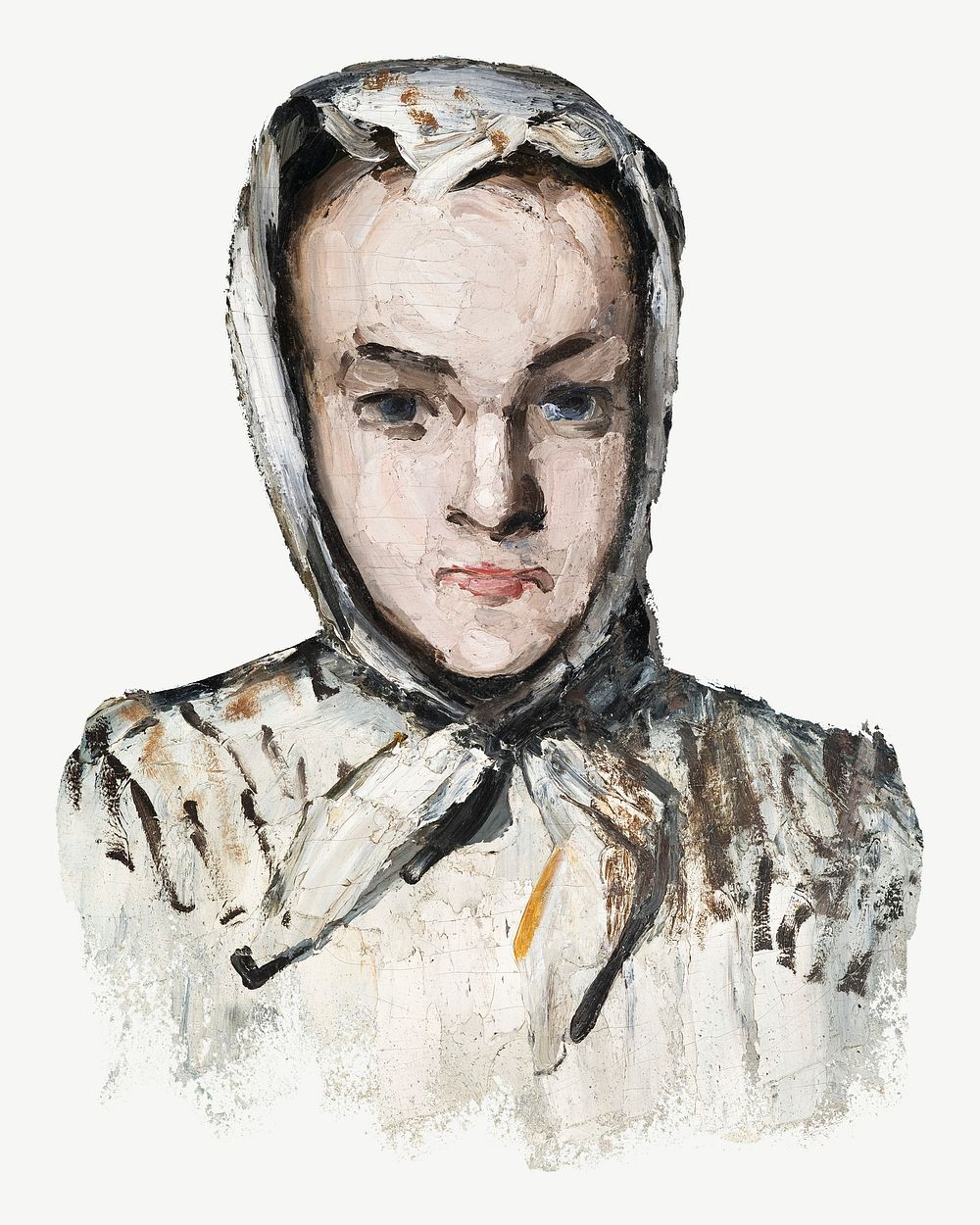 Marie C&eacute;zanne's Sister clipart, post-impressionist portrait painting psd.  Remixed by rawpixel.