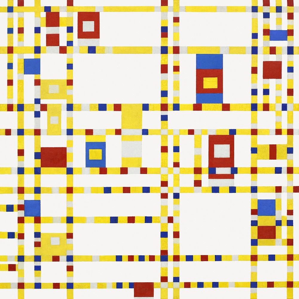  Piet Mondrian&rsquo;s Broadway Boogie Woogie clipart, Cubism art psd. Remixed by rawpixel