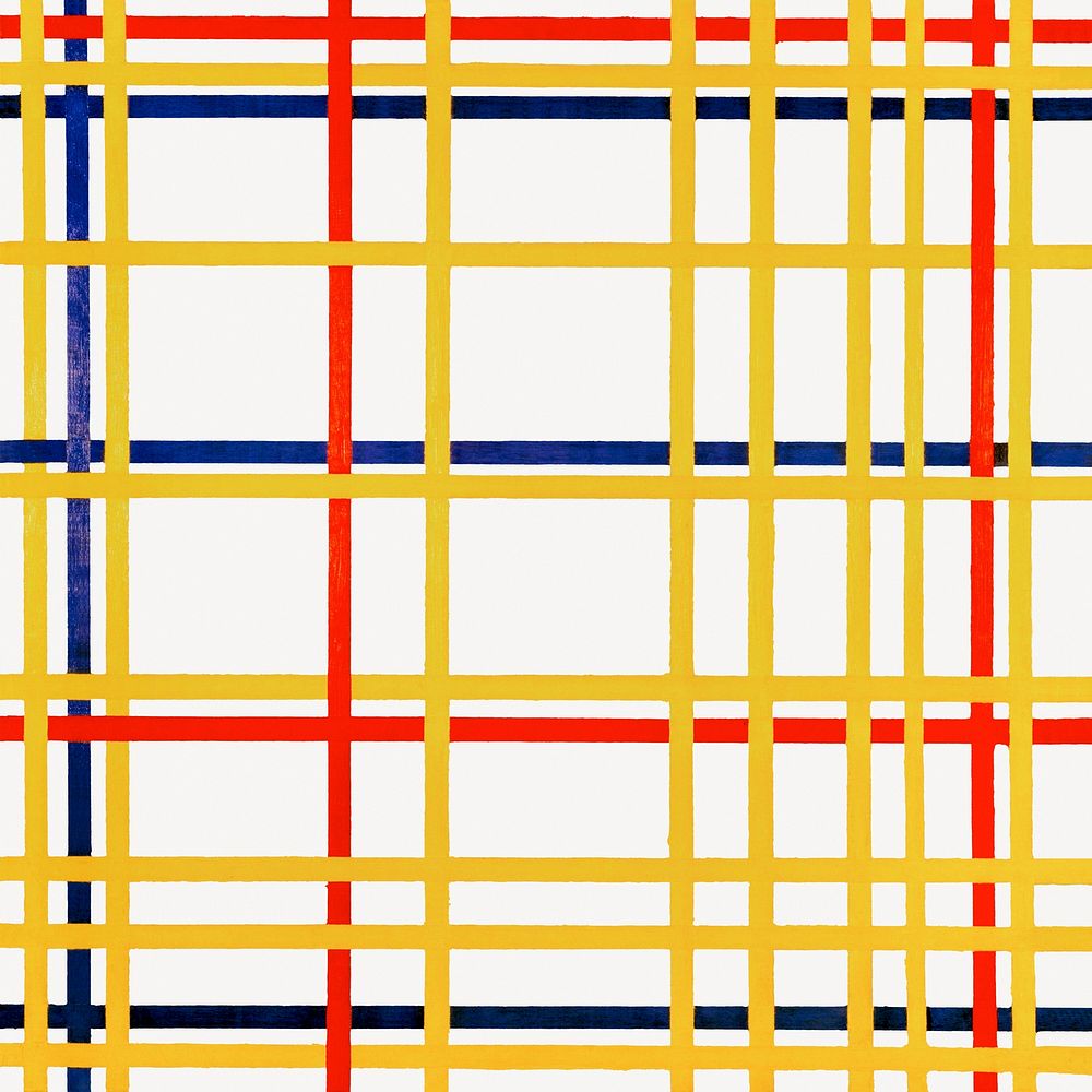 Piet Mondrian&rsquo;s New York City I clipart, Cubism art psd. Remixed by rawpixel