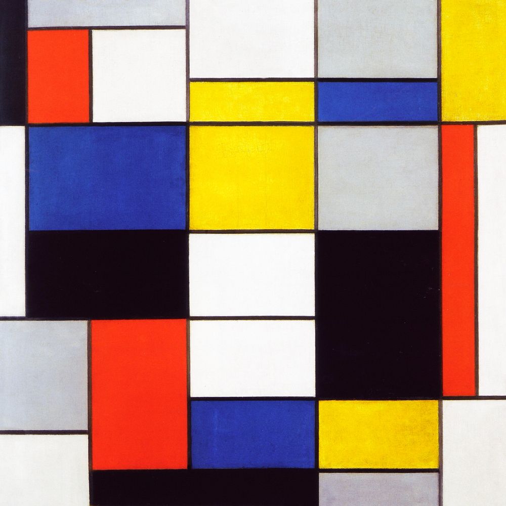 Piet Mondrian&rsquo;s Composition A background, Cubism art. Remixed by rawpixel.