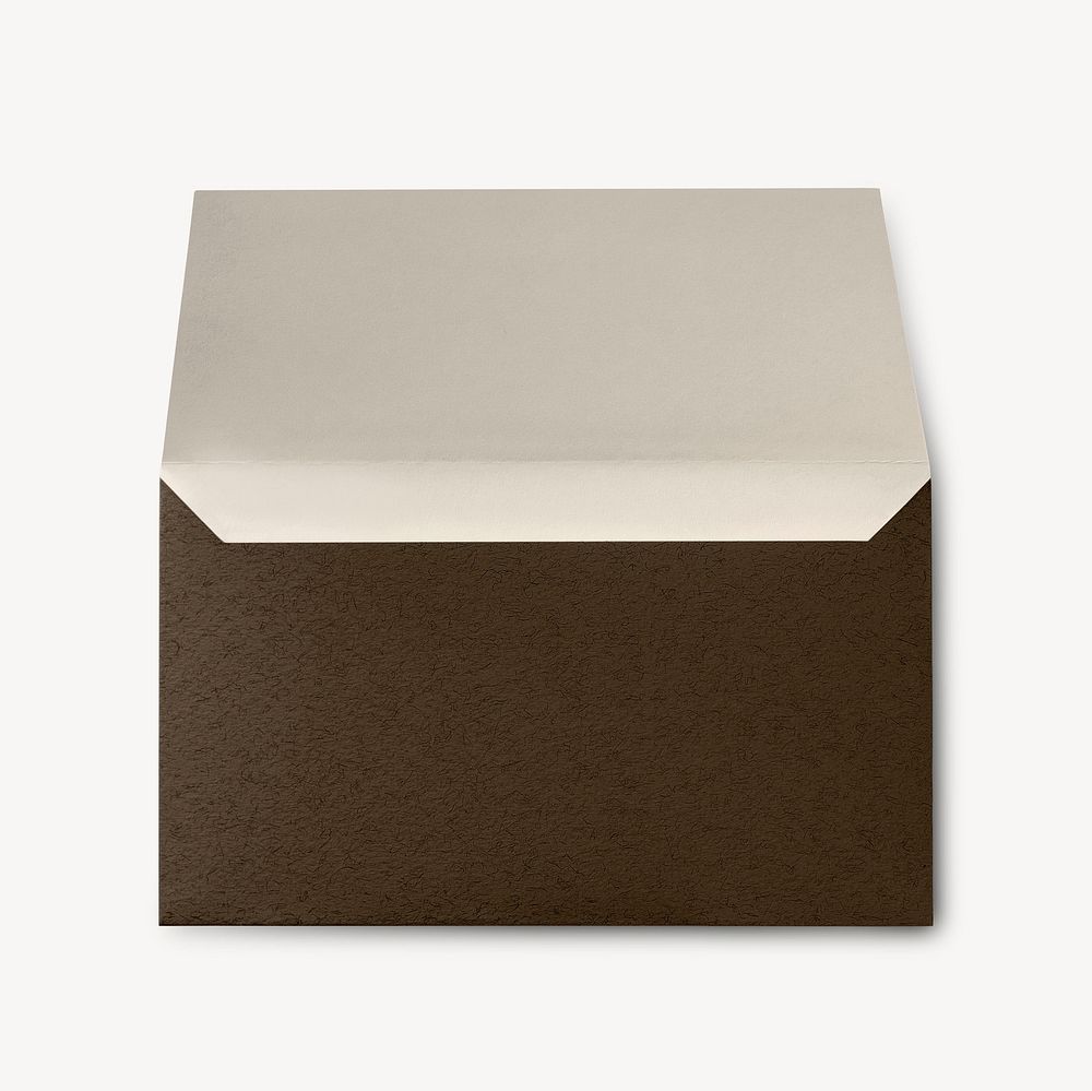 Brown envelope, stationery isolated design 
