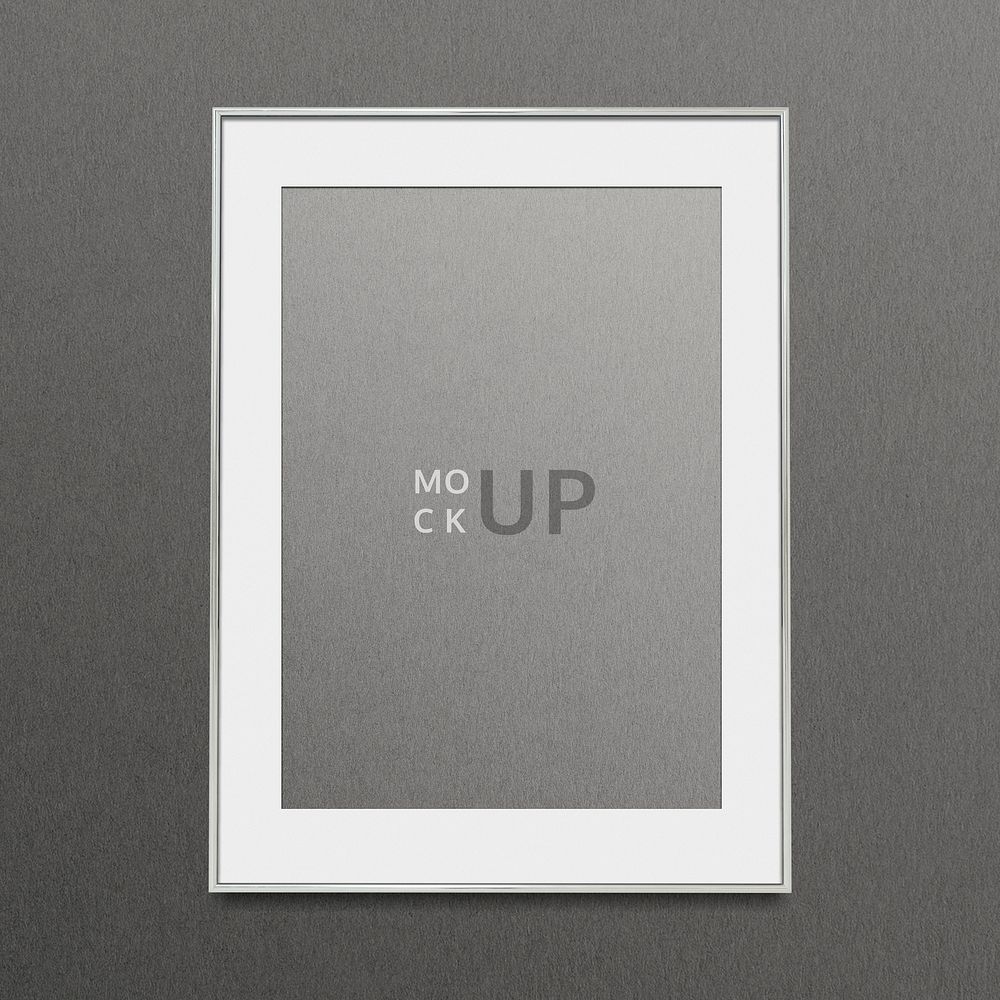 Gray picture frame mockup illustration