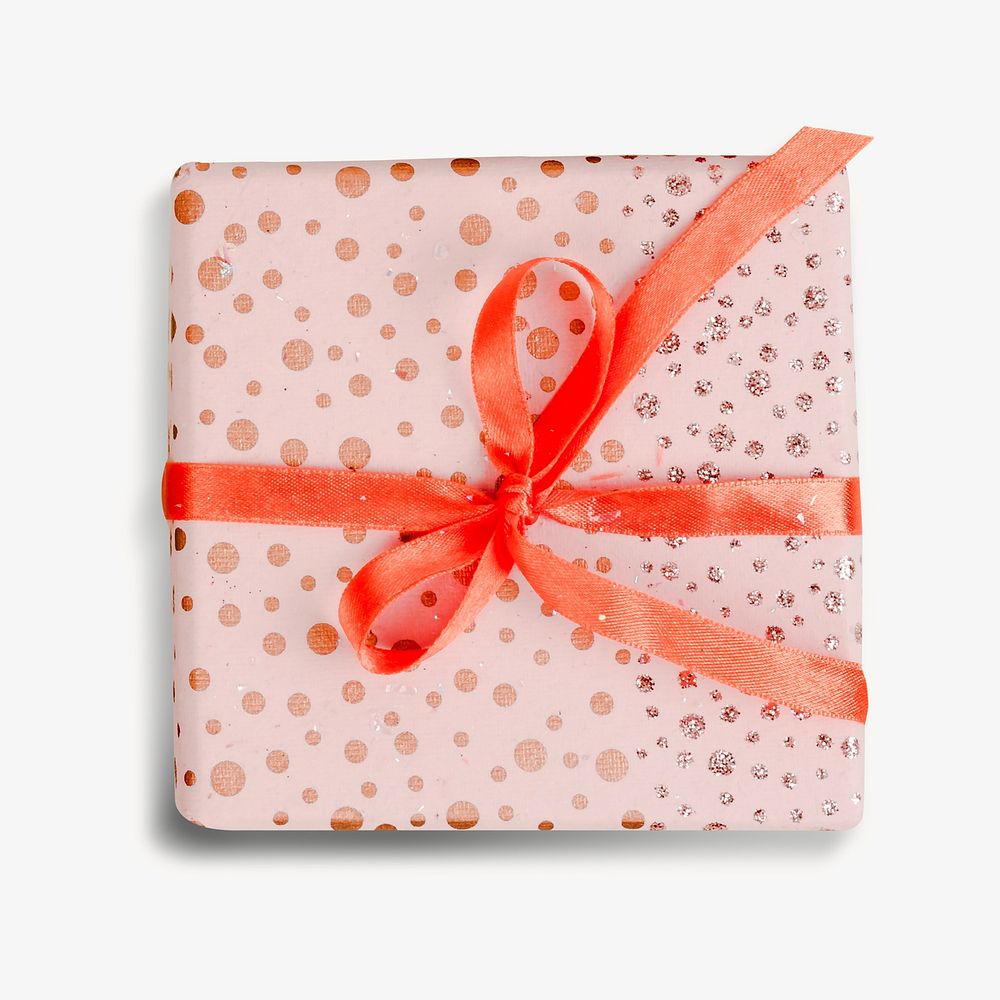 Glittery gift box isolated design
