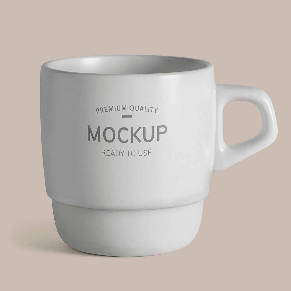 Minimal white tea cup mockup design resource
