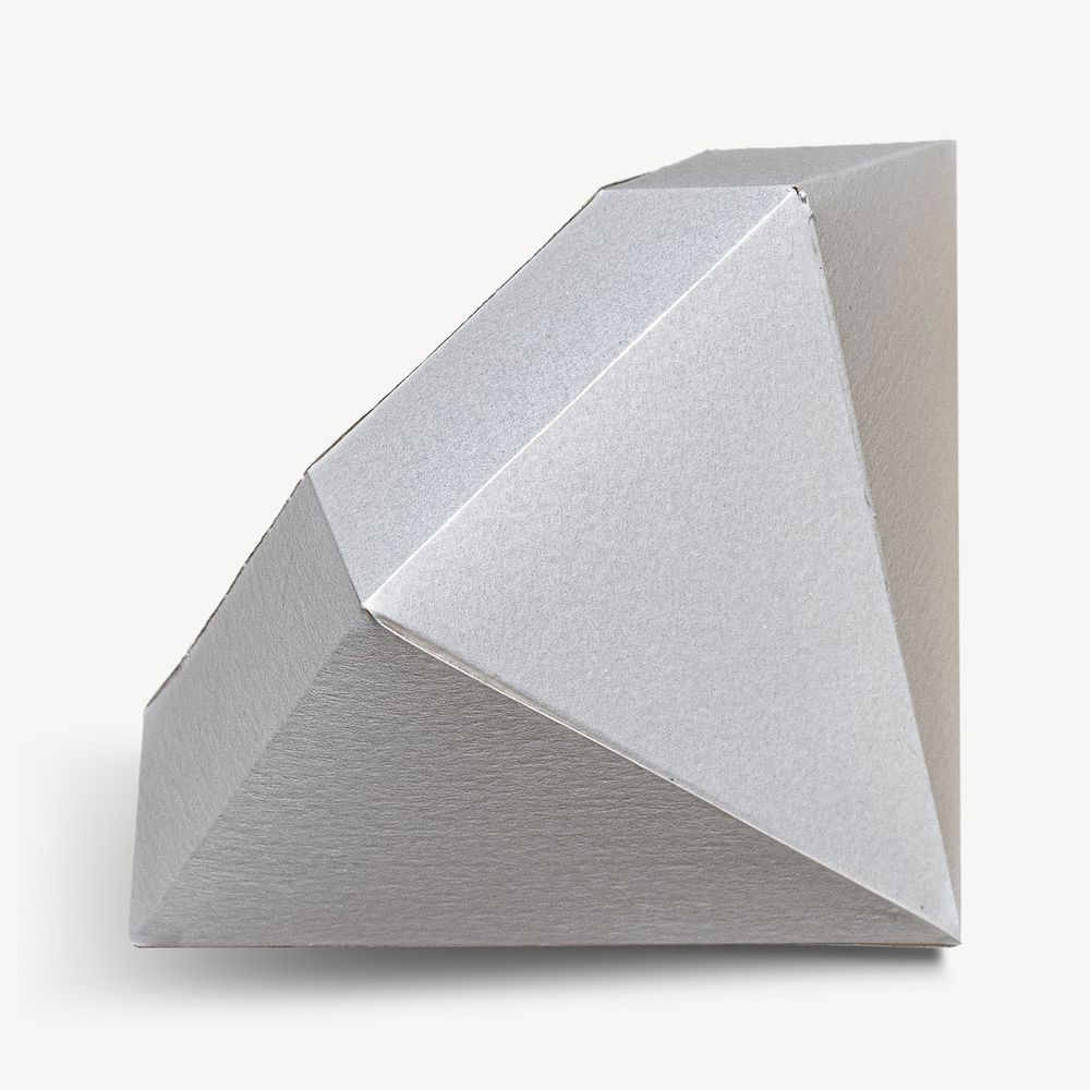3D silver diamond shaped paper craft