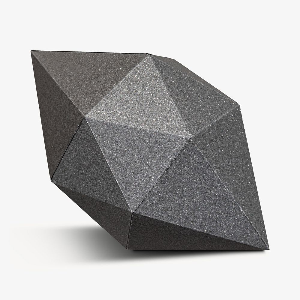 3D gray octahedral polyhedron shaped paper craft