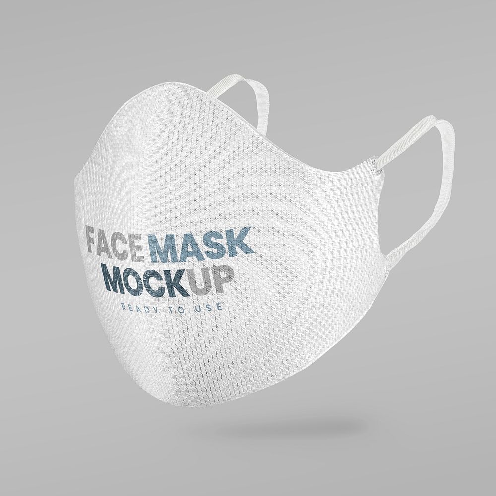 Blank white face mask mockup