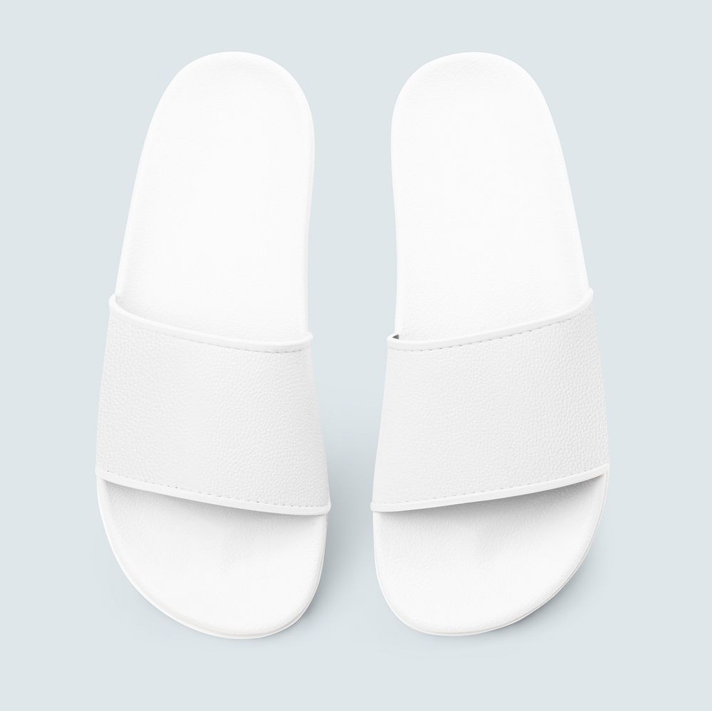 White sandals mockup psd summer footwear fashion
