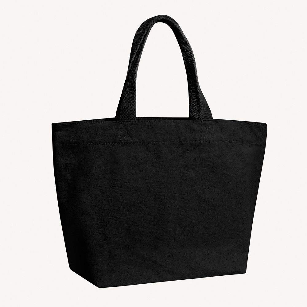 Black tote bag isolated design