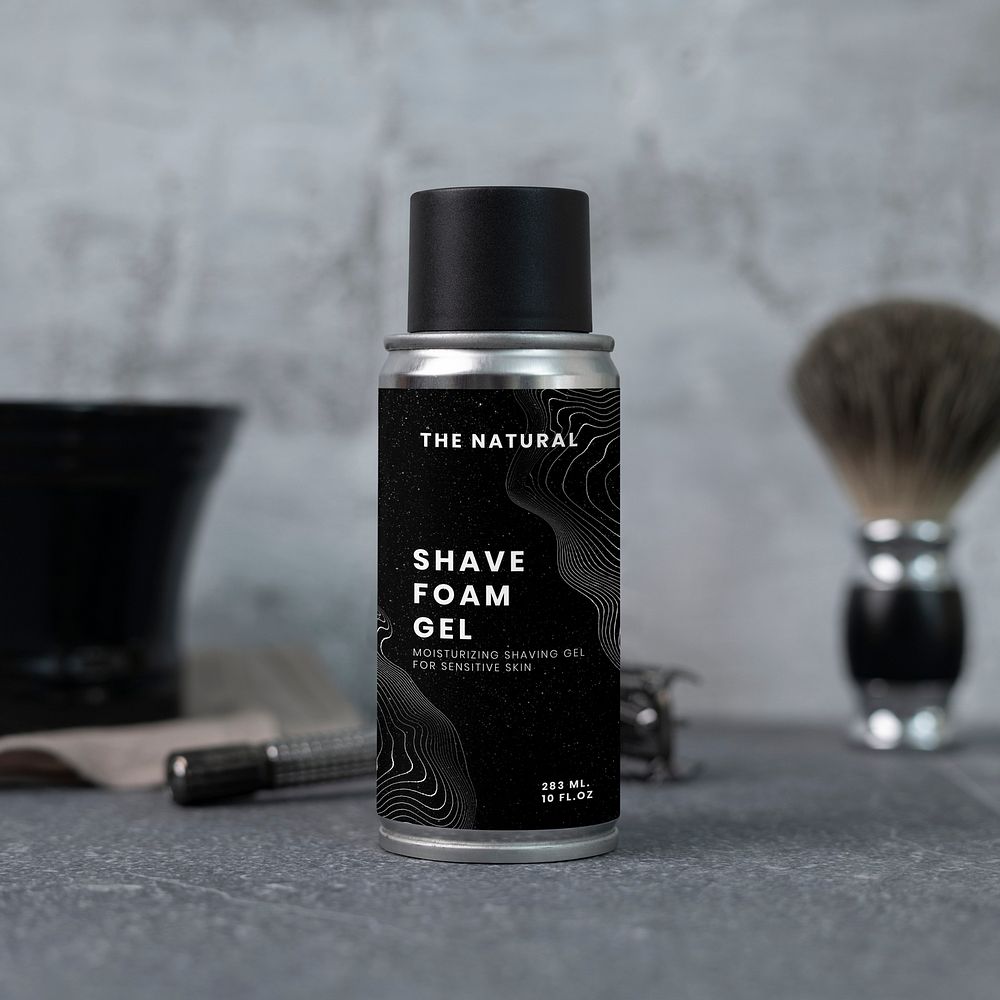 Grooming spray can mockup, men&rsquo;s product packaging psd
