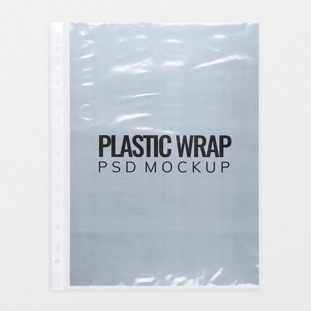 Plastic wrap mockup, product packaging design psd