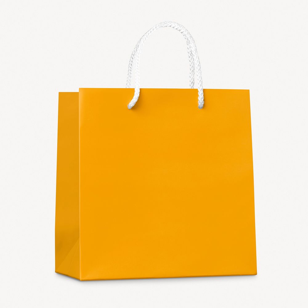 Mustard yellow paper shopping bag