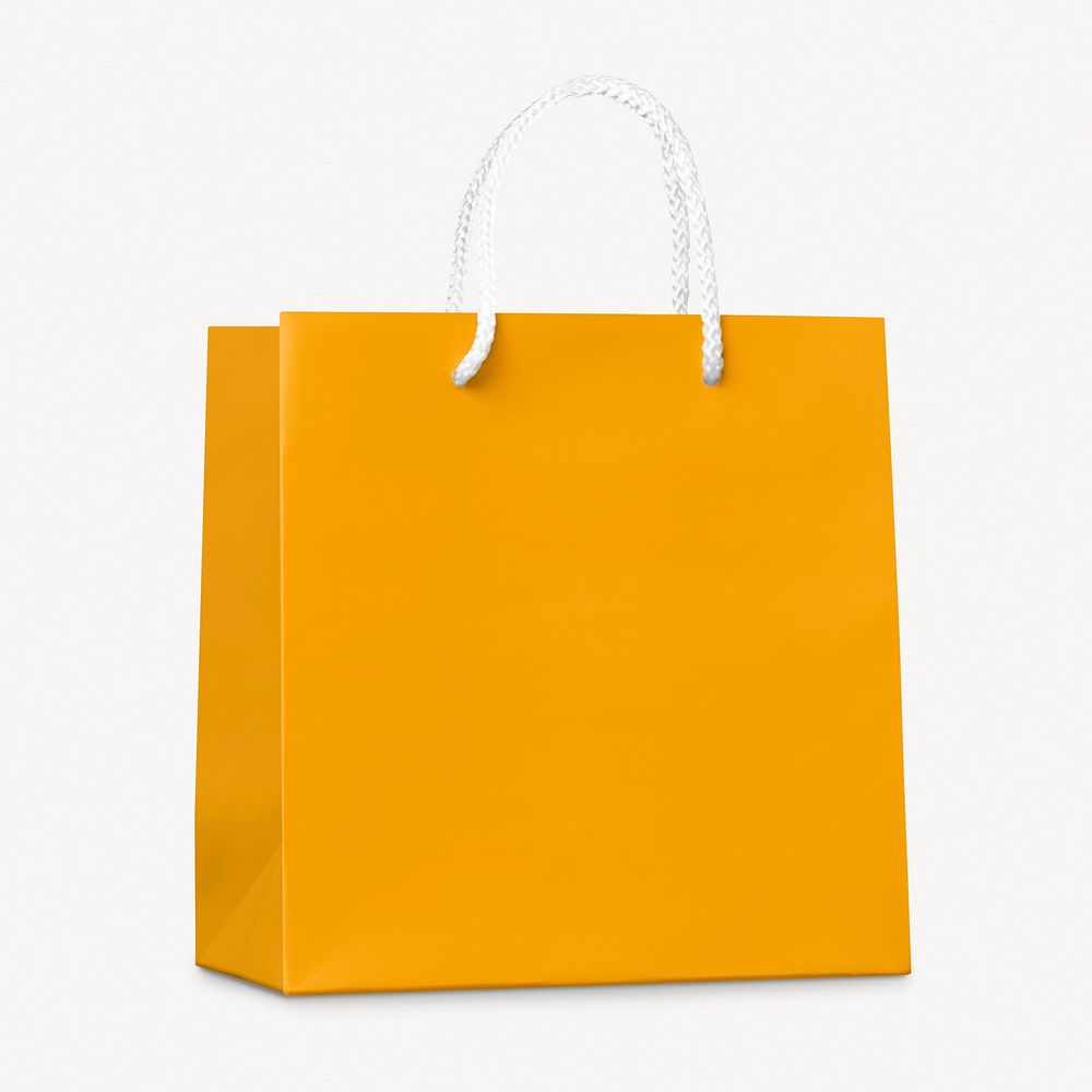 Yellow shopping bag mockup psd