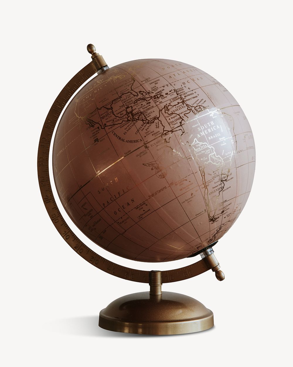 Gold pink globe isolated design