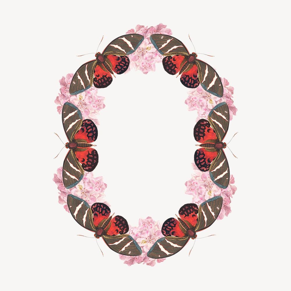 Exotic butterfly pattern frame psd