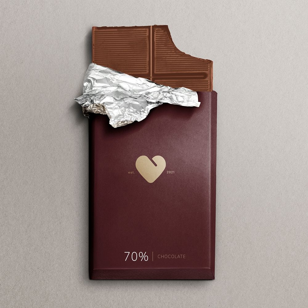 Chocolate bar packaging psd mockup 