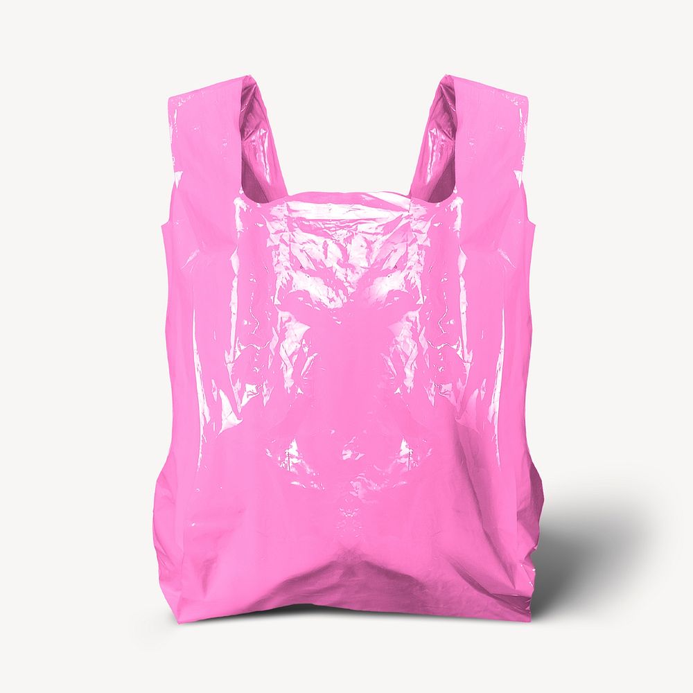 Pink plastic grocery bag