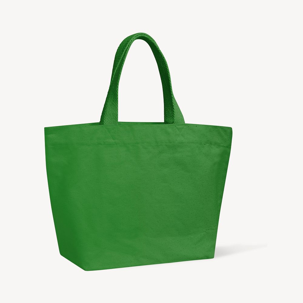 Green tote bag, eco-friendly design 