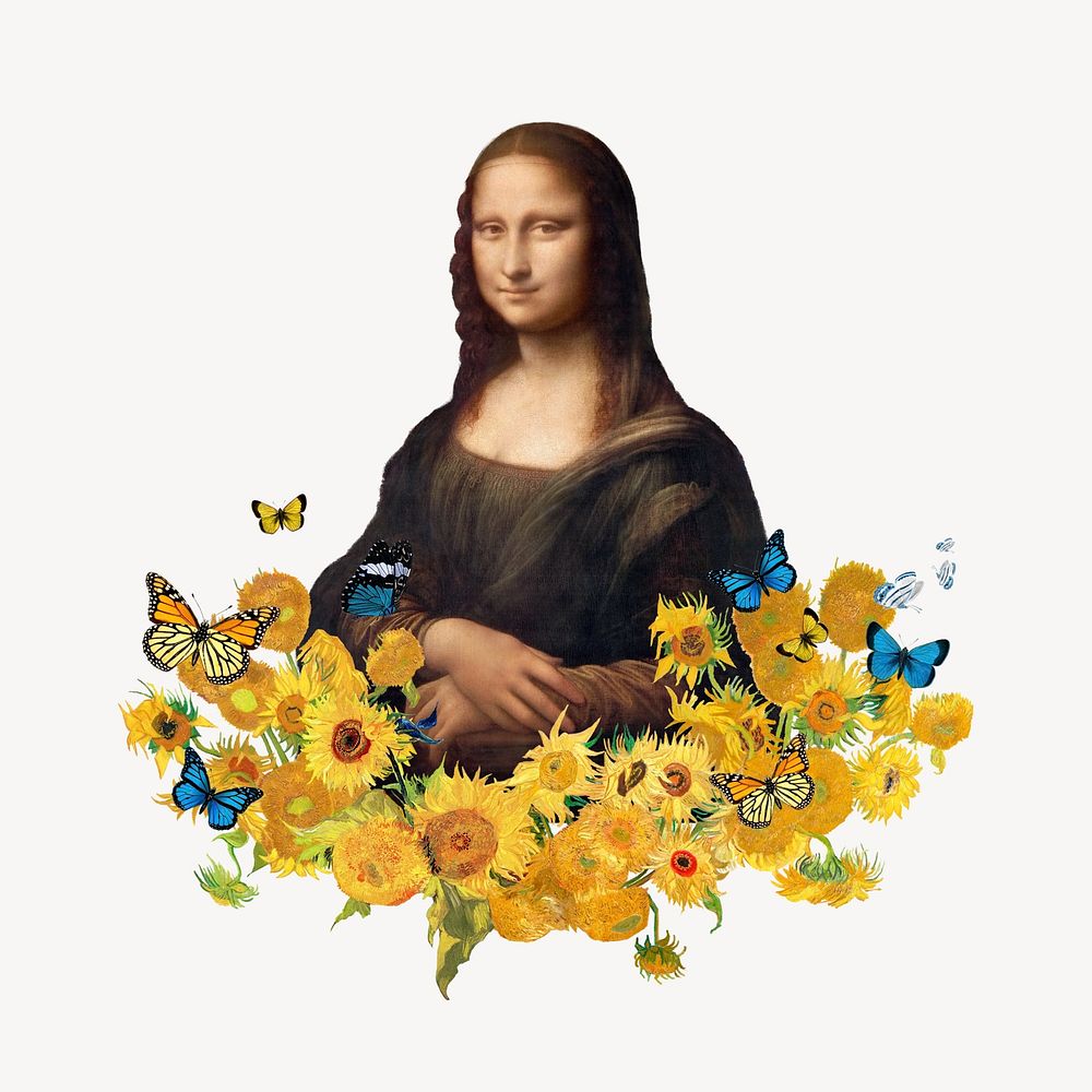 Mona Lisa, Leonardo da Vinci's artwork mixed media illustration. Remixed by rawpixel.