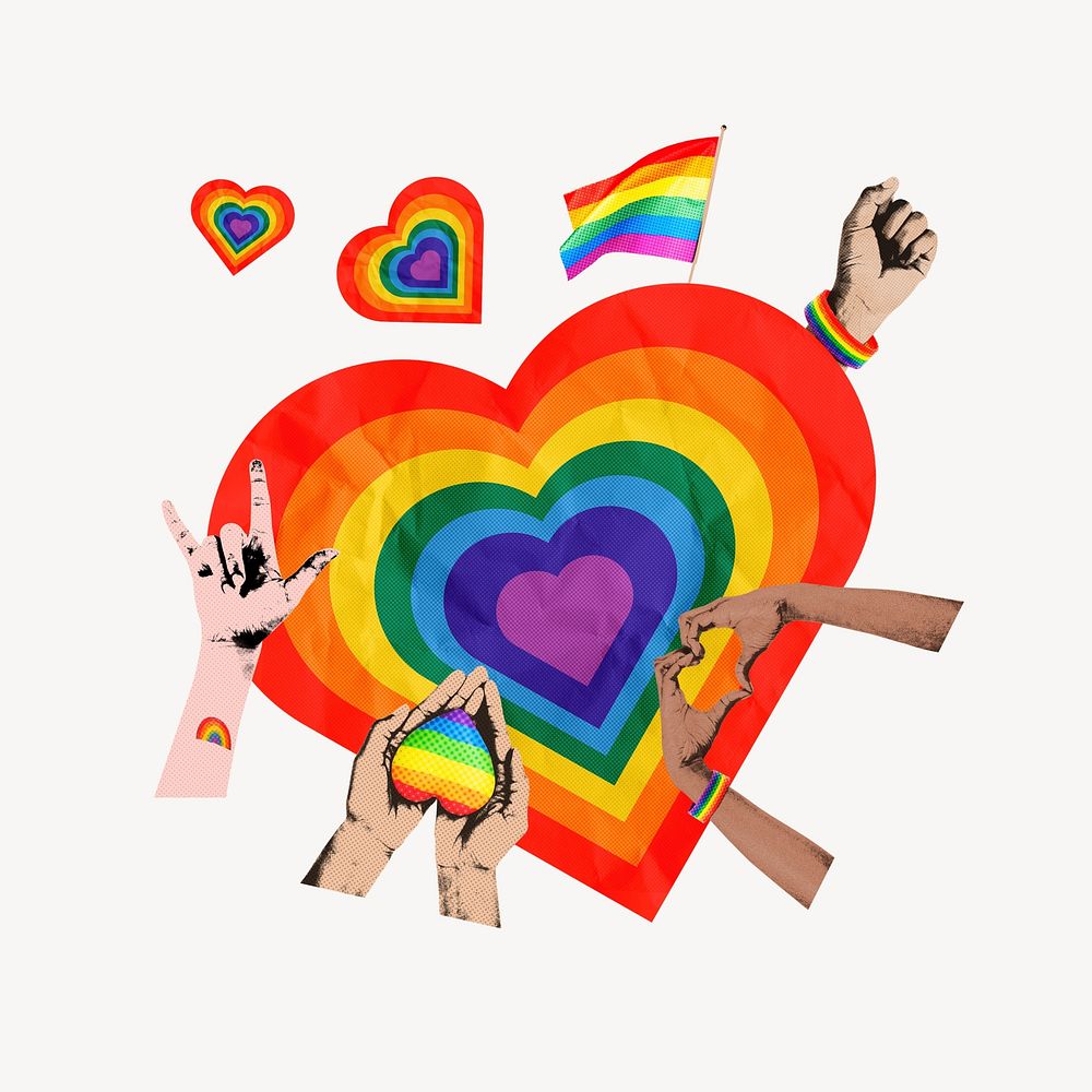 LGBTQ love mixed media illustration