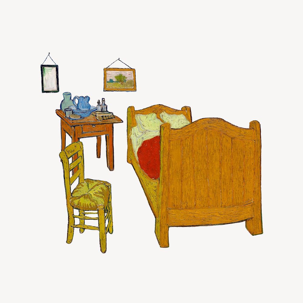 Van Gogh's bedroom mixed media illustration. Remixed by rawpixel.