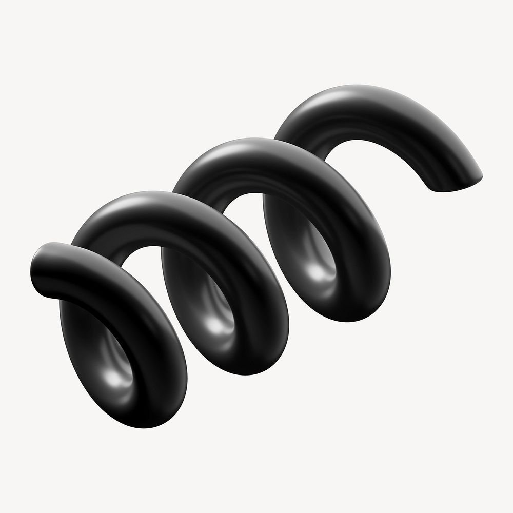 3D black spring shape illustration