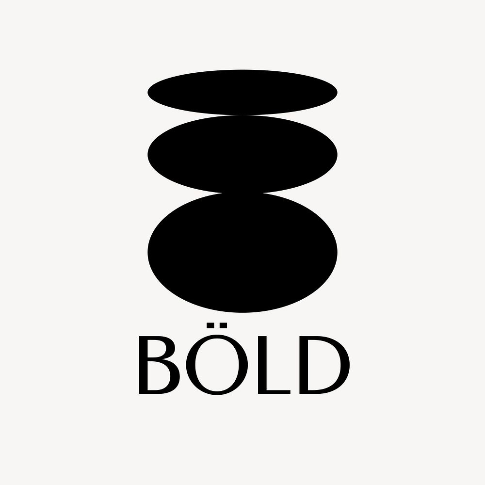 Simple black geometric business logo clipart vector