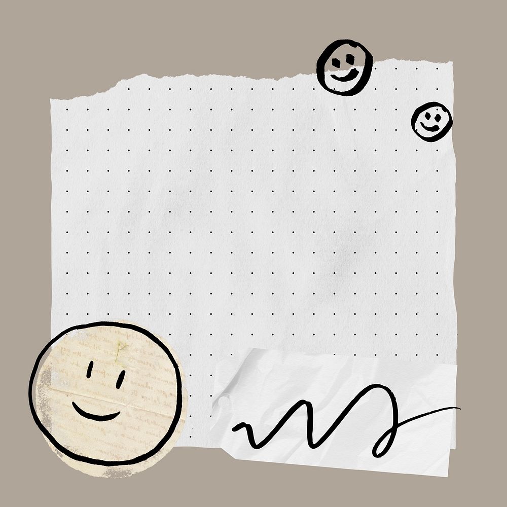 Note paper emoticon  doodle background