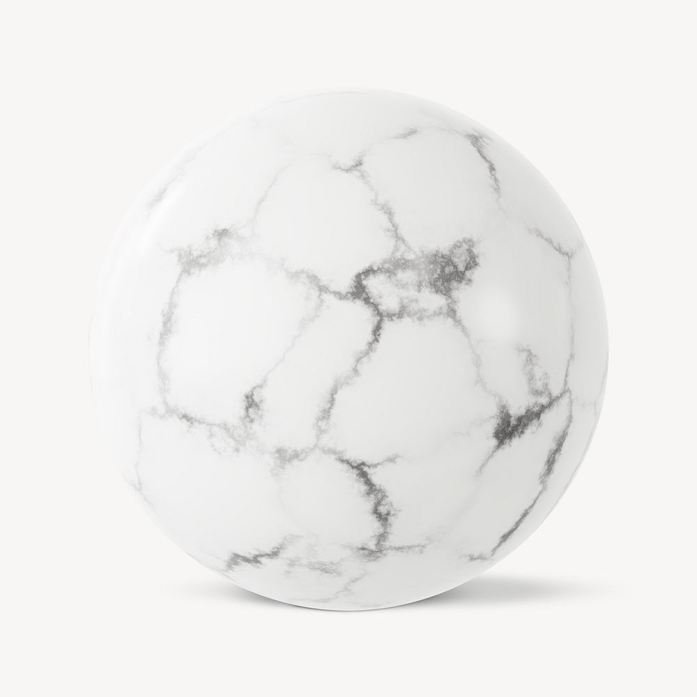 Marble ball shape, 3D rendering graphic