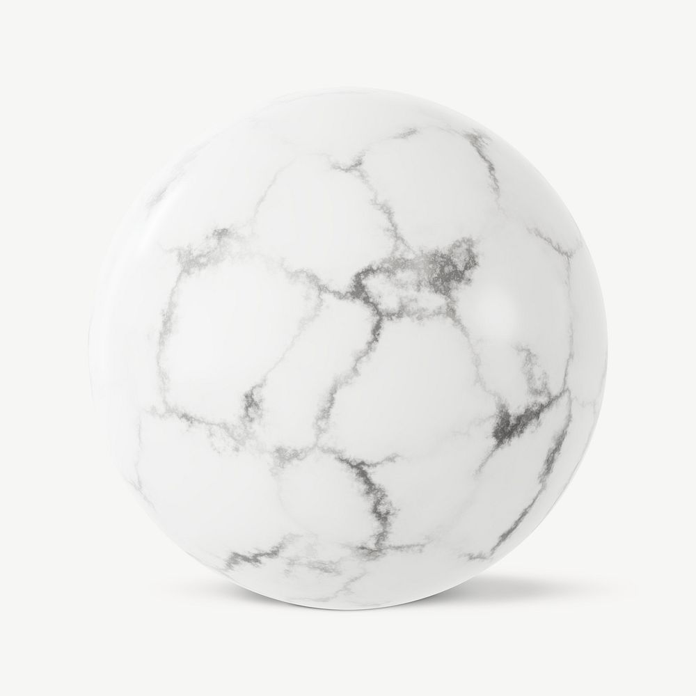 Marble ball shape, 3D rendering graphic psd