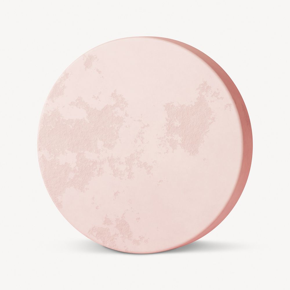 Pink cylinder shape, 3D rendering graphic