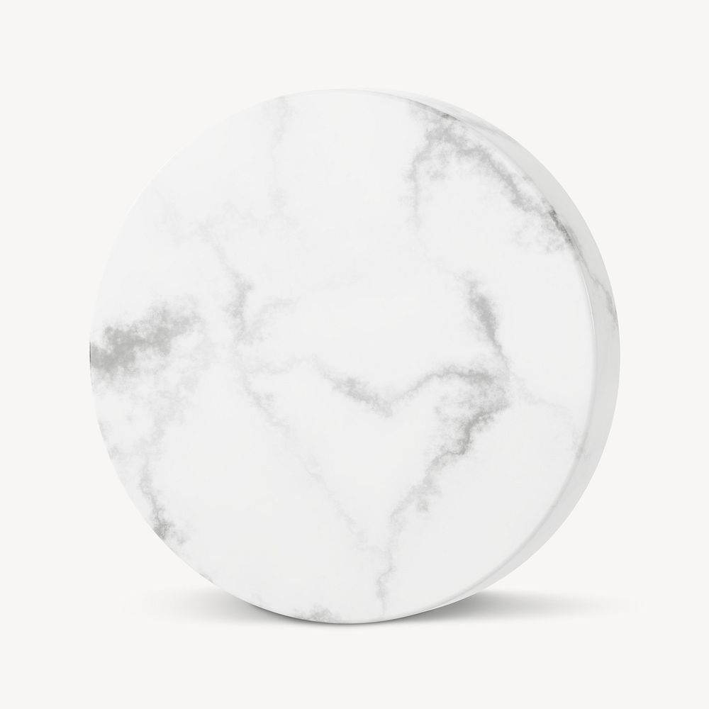 Marble cylinder shape, 3D rendering graphic