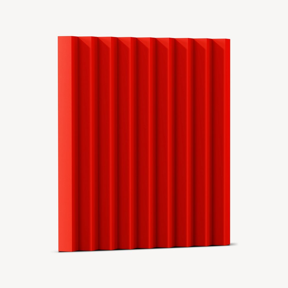 Red wall paneling sample, 3D element