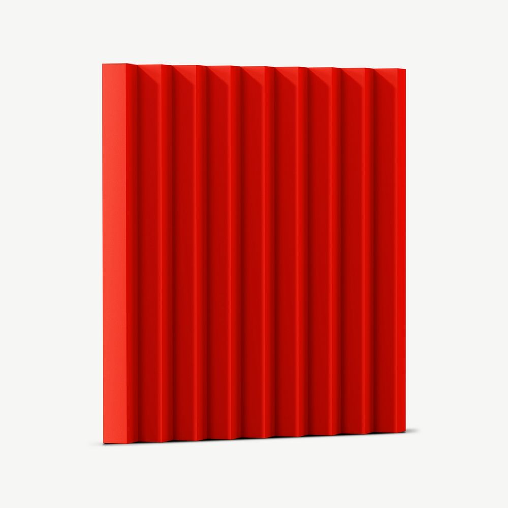 Red wall paneling sample, 3D element psd