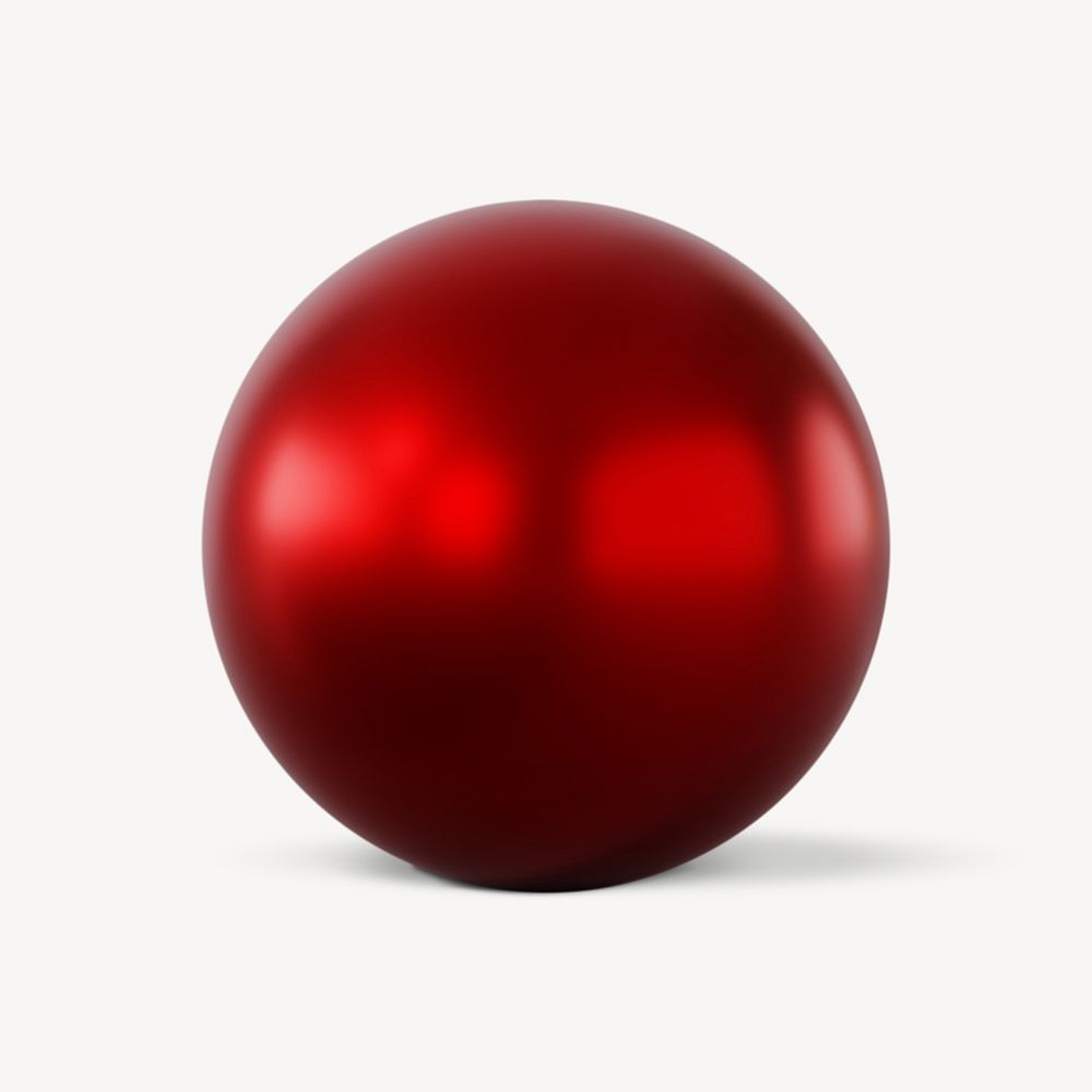 Red ball shape, 3D rendering graphic