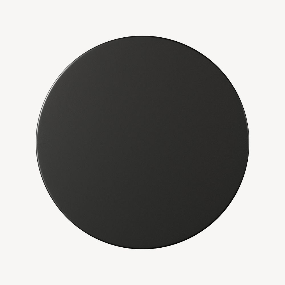Black circle shape, 3D rendering graphic