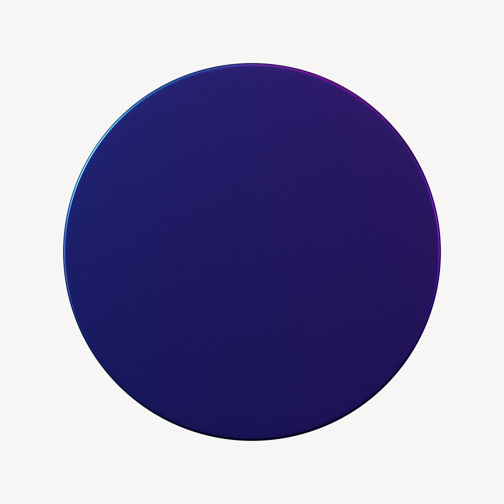 Blue circle shape, 3D rendering graphic