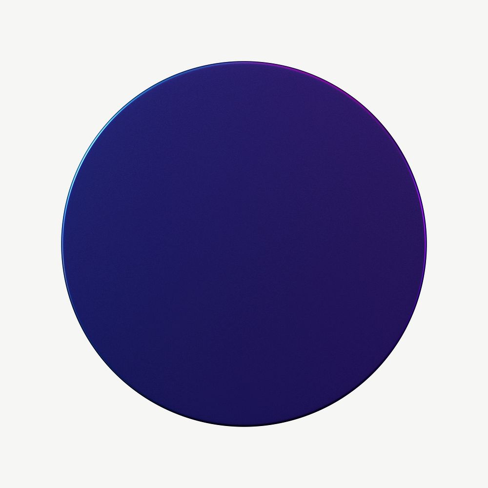 Blue circle shape, 3D collage element psd