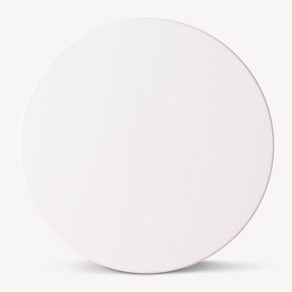 White circle shape, 3D rendering graphic