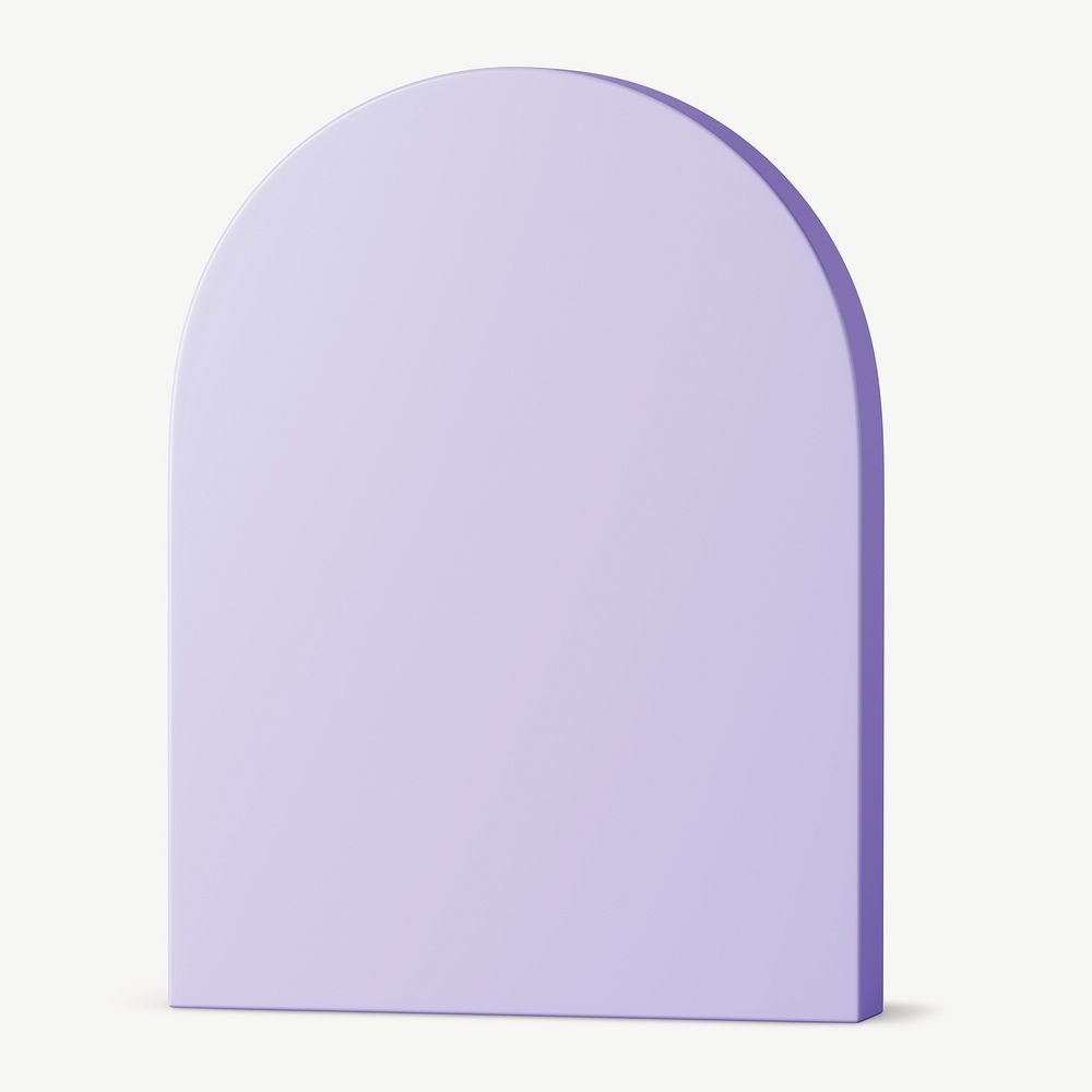 Purple arch shape, 3D collage element psd