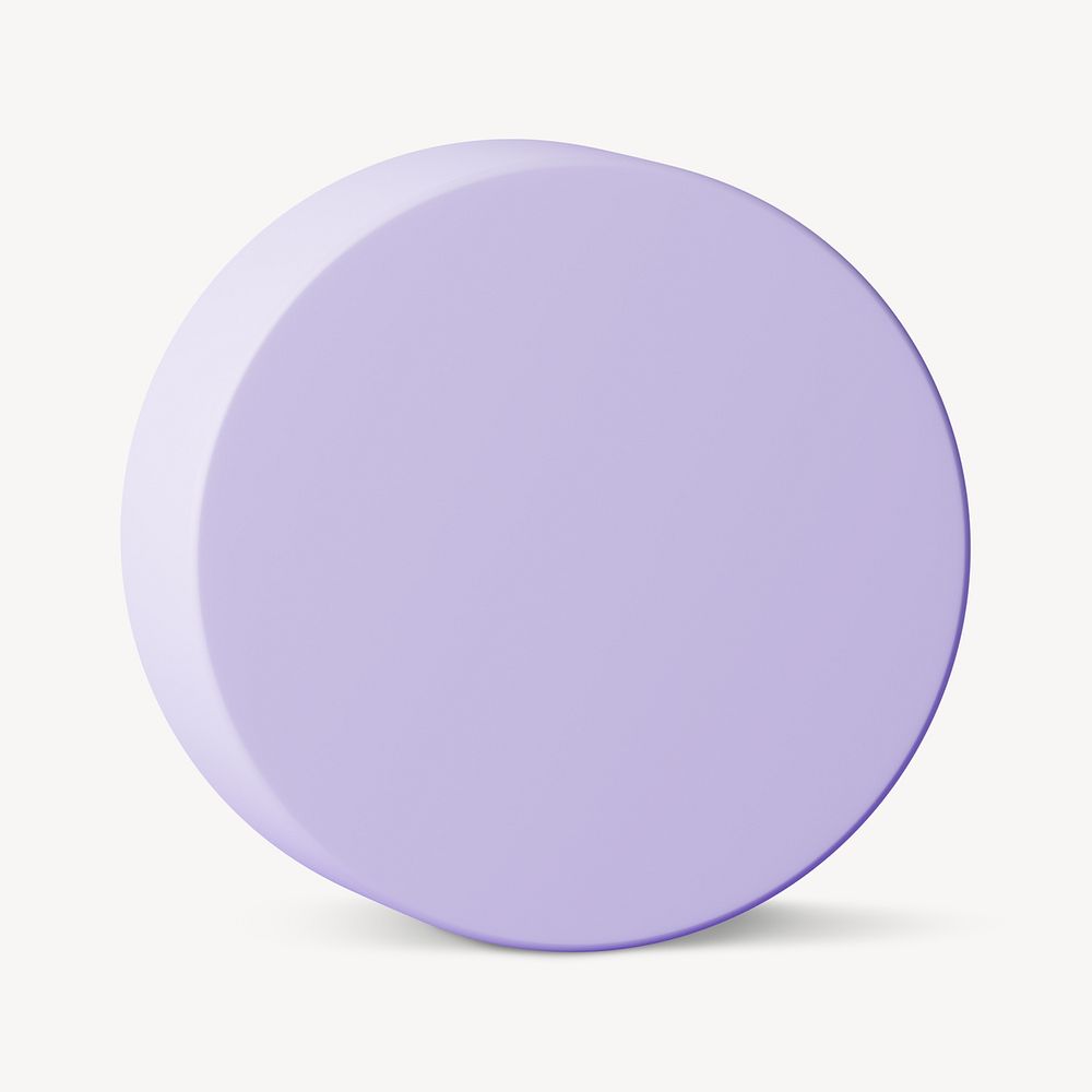 Lilac cylinder shape, 3D rendering graphic