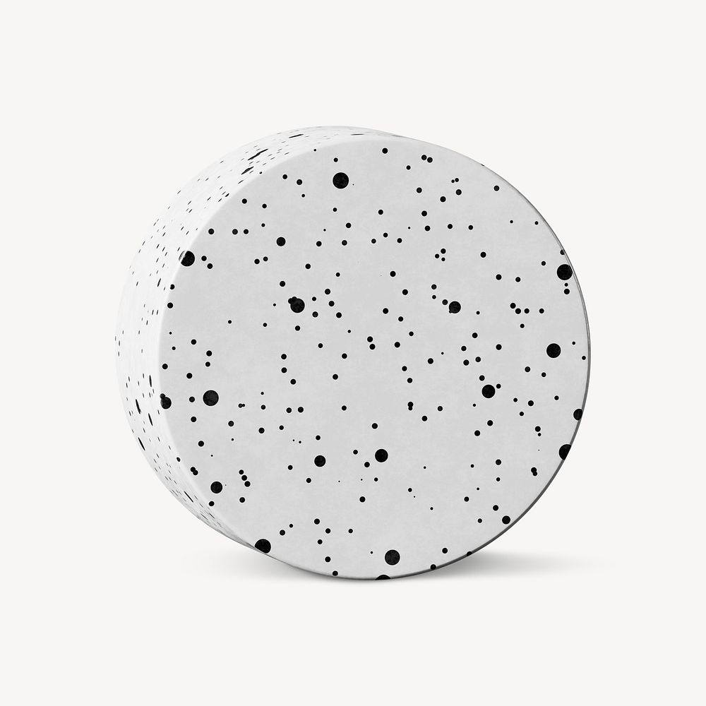 Terrazzo cylinder shape, 3D rendering graphic