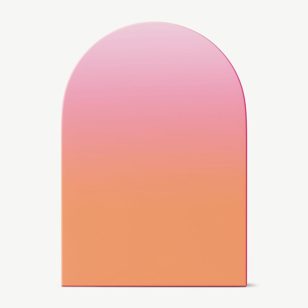 Pink gradient arch shape, 3D collage element psd