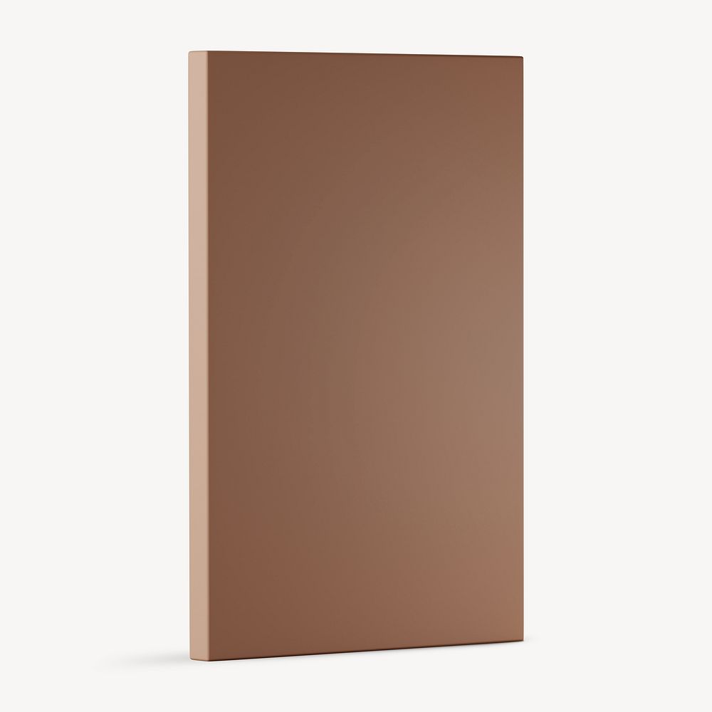 Brown rectangle shape, 3D rendering graphic
