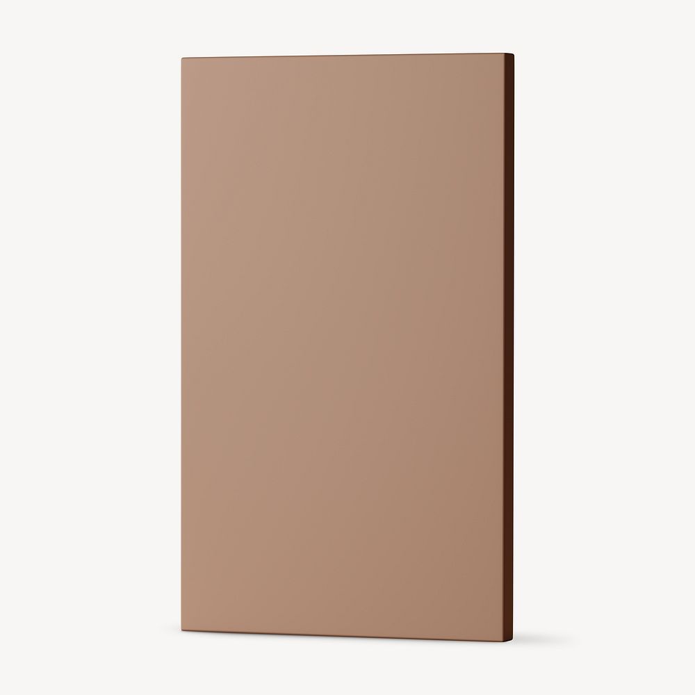 Brown rectangle shape, 3D rendering graphic