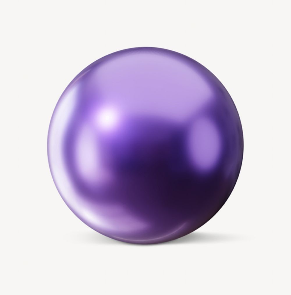 Purple ball shape, 3D rendering graphic