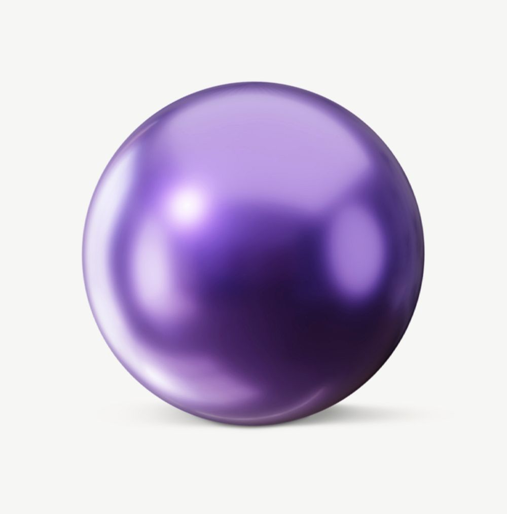 Purple ball shape, 3D rendering graphic psd