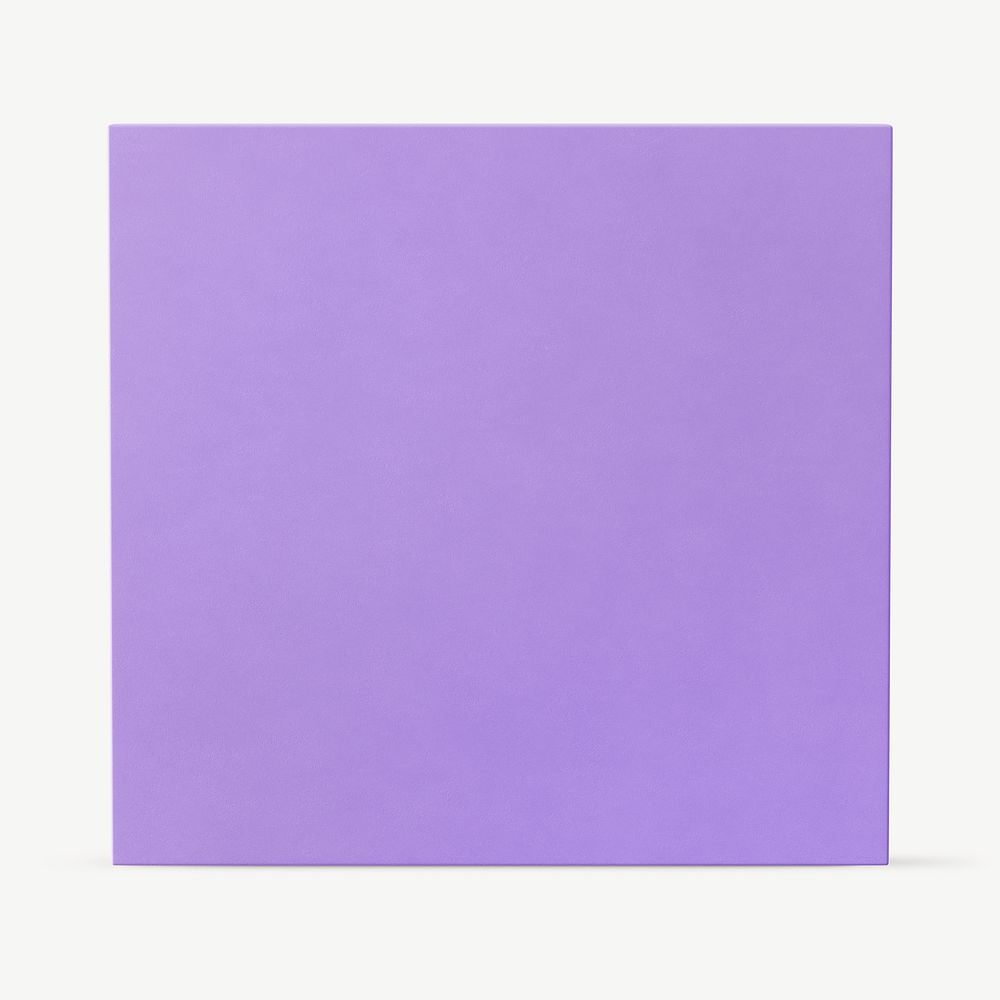 Purple square shape, 3D rendering graphic psd