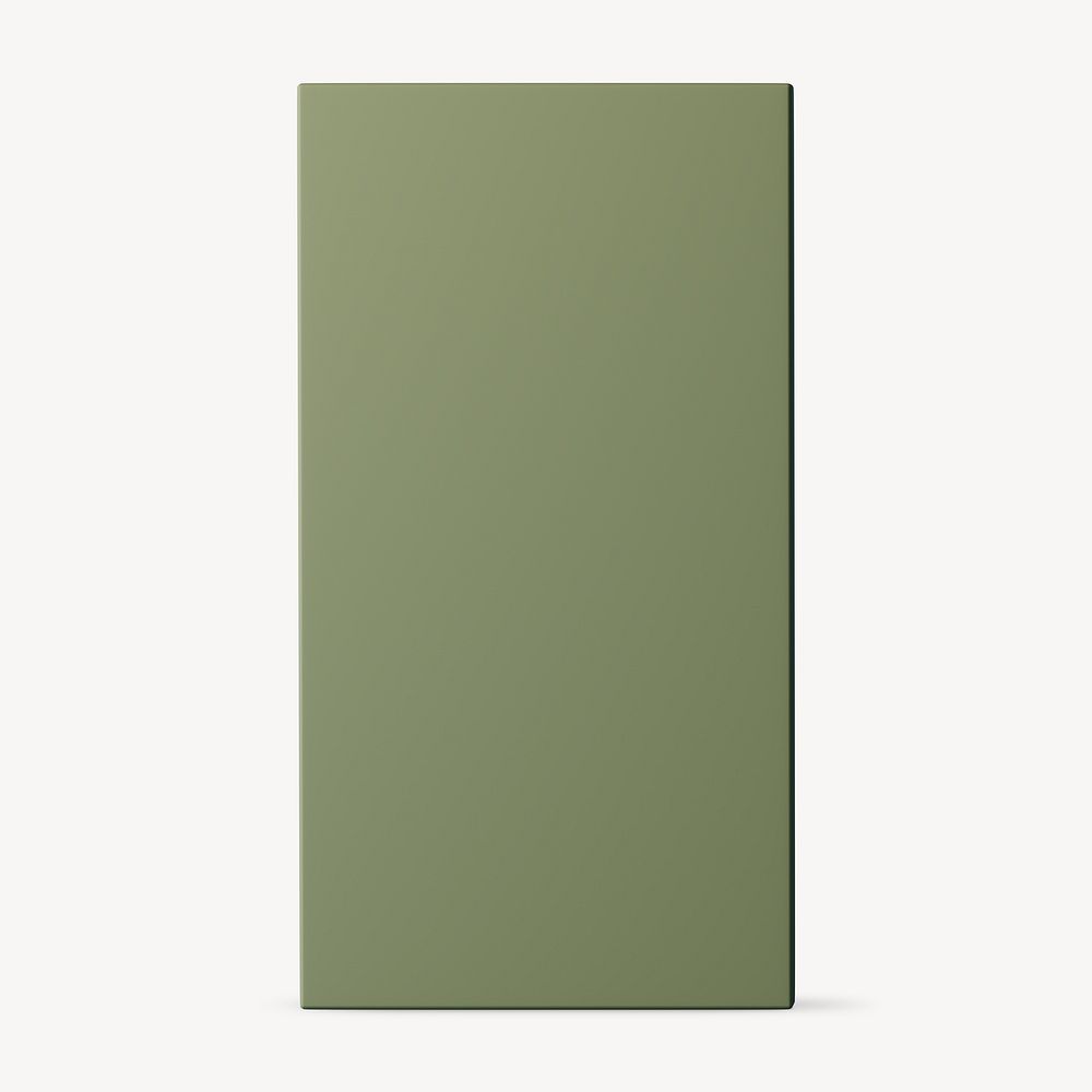 Green rectangle shape, 3D rendering graphic