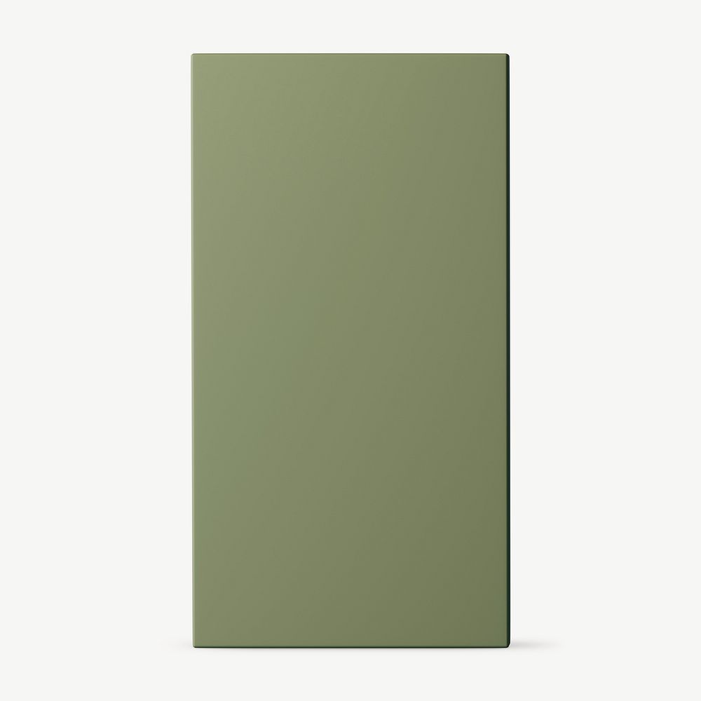 Green rectangle shape, 3D collage element psd